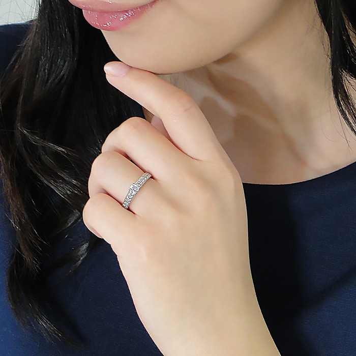 Pt950 ハートアンドキューピッド ダイヤモンド リング　0.46ctUP 中央宝研鑑定書付　csr0238-pt
