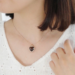 K18PG スモーキークォーツ ダイヤモンド ペンダント