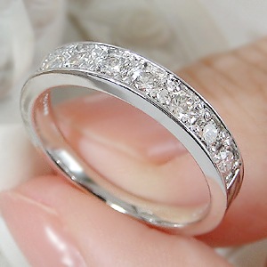 pt900【0.5ct】ダイヤモンド エタニティリング【ダイヤ】【ハーフエタニティ】