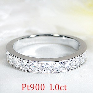 【5251】豪華 1.0ct 最高級 ダイヤモンド使用 PT900 プラチナ 指輪 フラワー デザイン リング サイズ 約11号～12号 Pt900 ダイヤモンドハーフエタニティリング