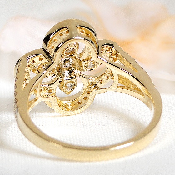 K18YG【0.7ct】ダイヤモンド クローバー リング　csr0333-18y