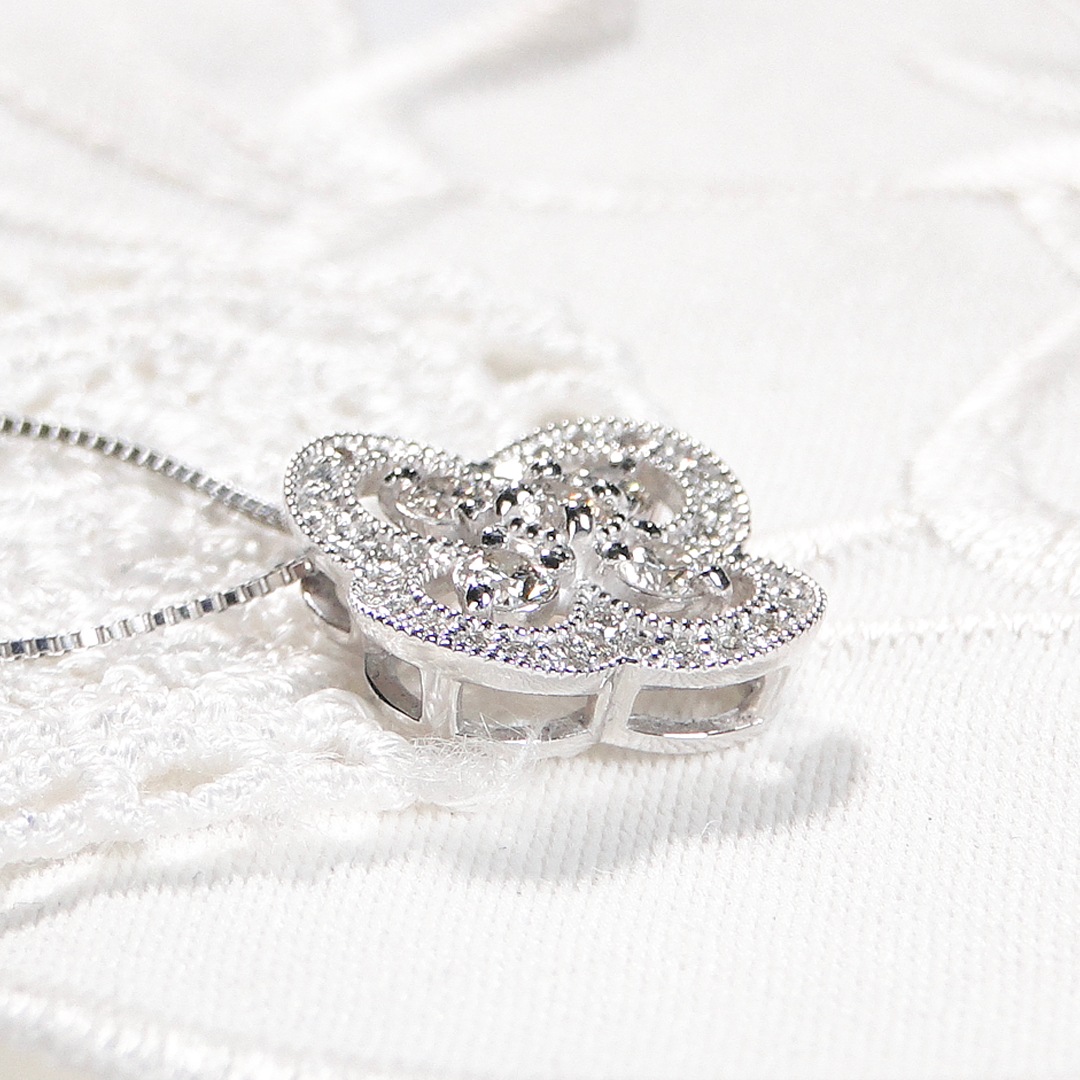 pt900　ダイヤモンド クローバー ネックレス【 0.5ct 】　csn0076-pt