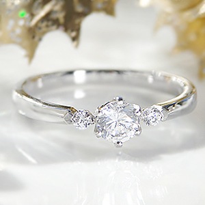 Pt900 一粒ダイヤモンドリング 