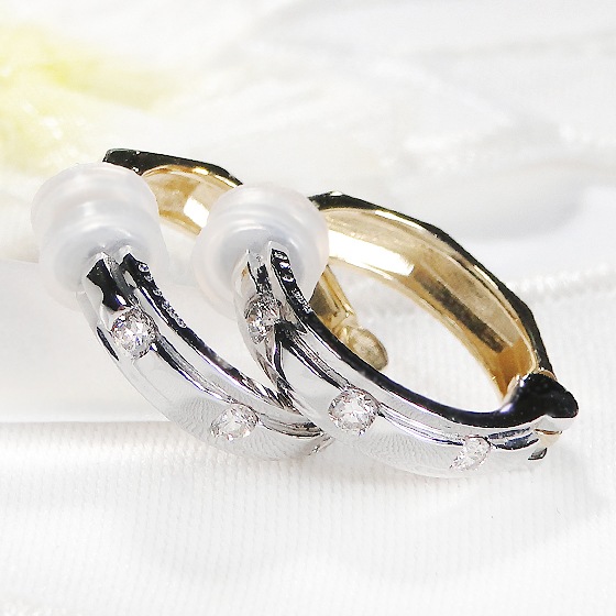 Pt900&K18YG【0.20ct】ダイヤモンド イヤピタ