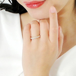 K18YG ダイヤモンドハーフエタニティリング