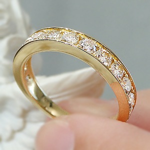 K18YG ダイヤモンドハーフエタニティリング