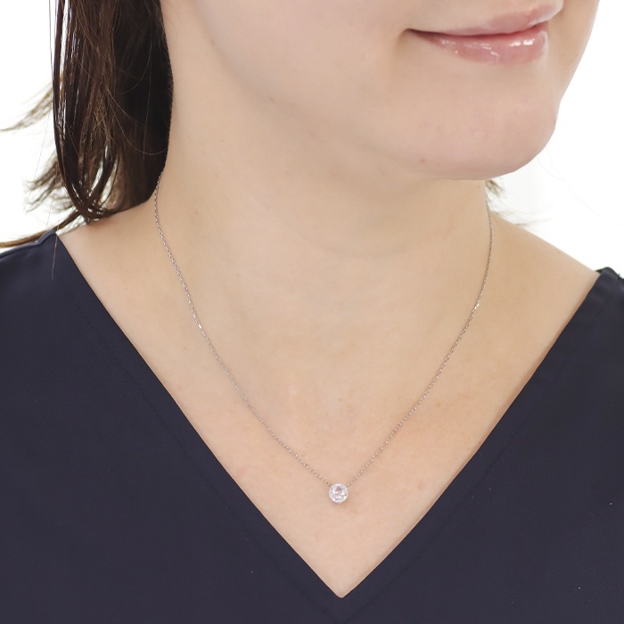 Pt950【0.24ctUP】ローズカット ダイヤモンド 取り巻き ネックレス