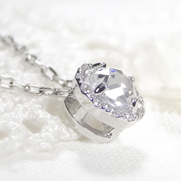 Pt950【0.24ctUP】ローズカット ダイヤモンド 取り巻き ネックレス