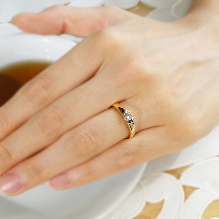 K18YG 一粒ダイヤモンドリング【0.3ct】☆大粒ダイヤ！　　csr0066-18