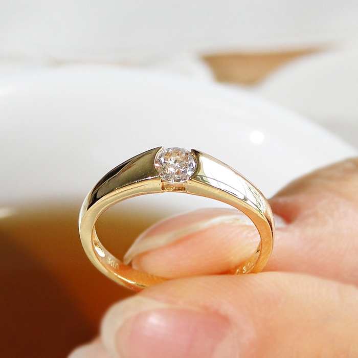 K18YG 一粒ダイヤモンドリング【0.3ct】☆大粒ダイヤ！　　csr0066-18
