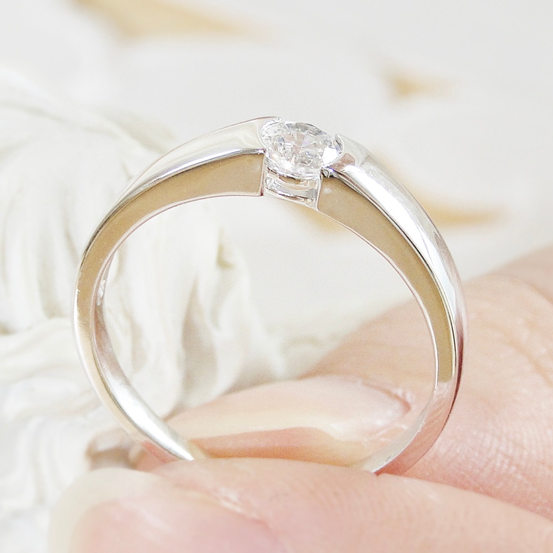 pt900 一粒ダイヤモンドリング【0.2ct】　csr0118