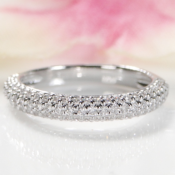 pt950/K18YG/K18PG ピンキーリング ダイヤモンド パヴェ【0.3ct】