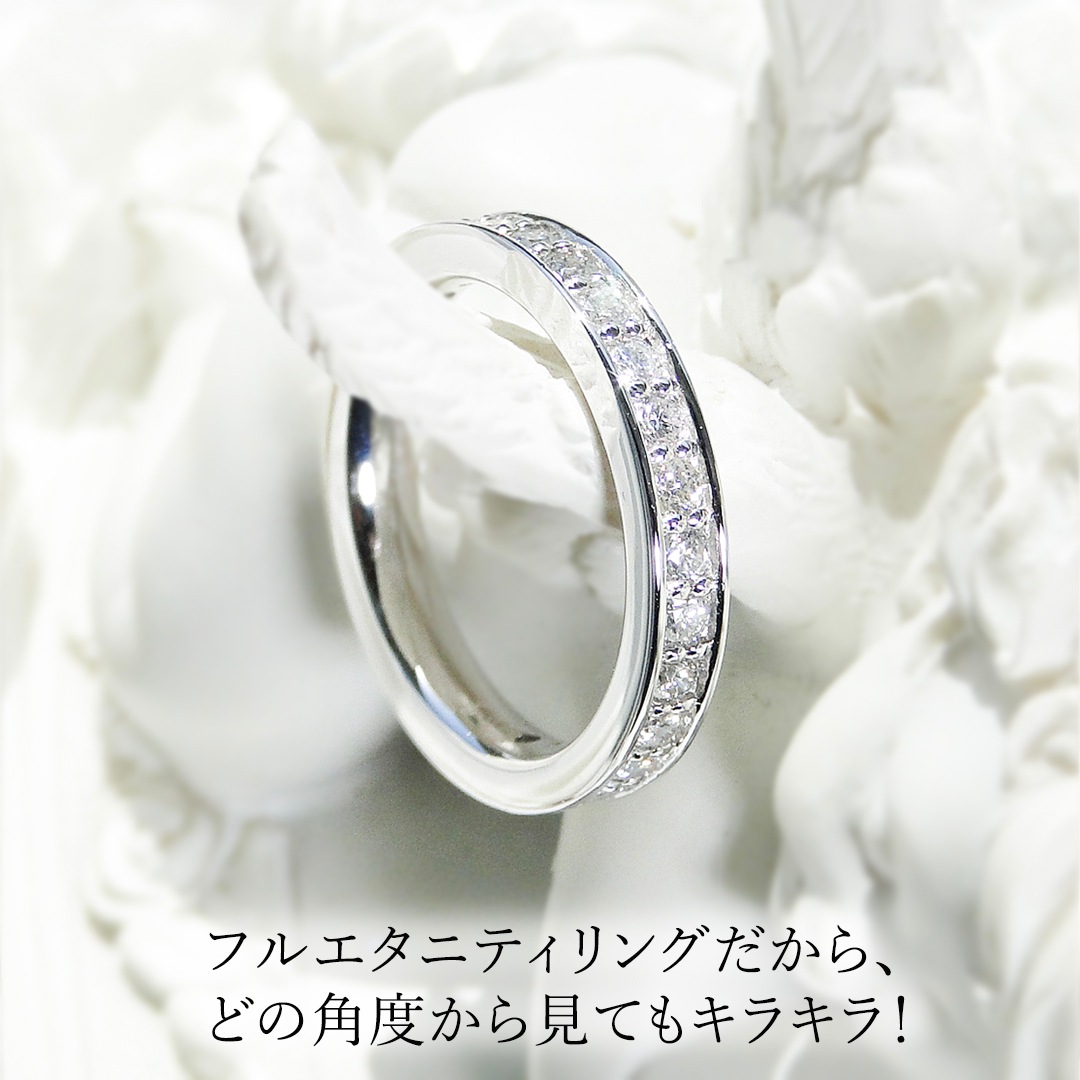 pt950 ハートアンドキューピッド ダイヤモンド フルエタニティリング【1.0ct】 　csr0089-pt950