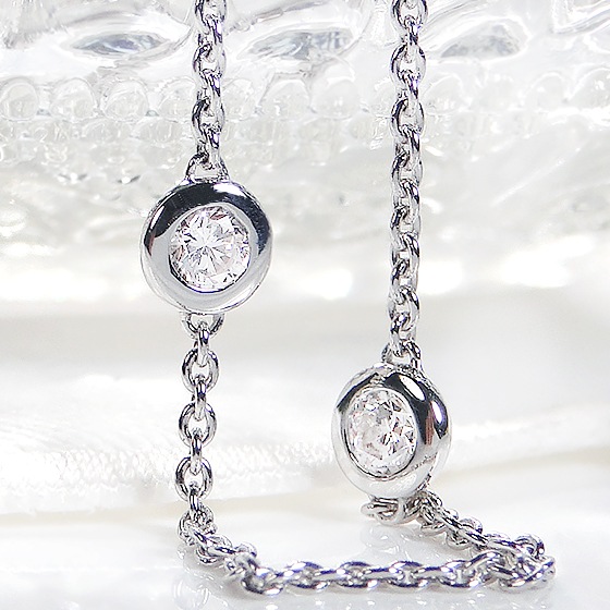 【0.3ct】ダイヤモンド ステーション ブレスレット Pt900