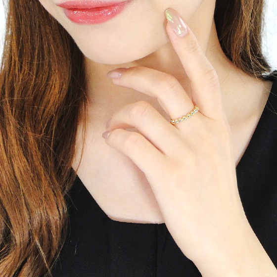 K18YG 地金 ドットリング　csr0360-18y