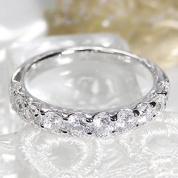 pt900 【1.0ct】 テンダイヤモンド エタニティリング【品質保証書付】
