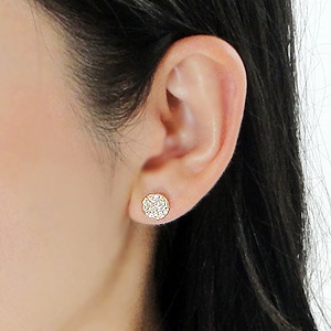 K18YG【0.40ct】サークル モチーフ ダイヤモンド パヴェ ピアス