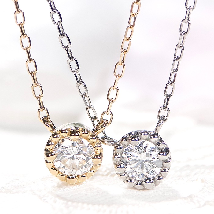 Pt900/K18YG ダイヤモンド ネックレス【0.2ct】【H-SI2-Good】