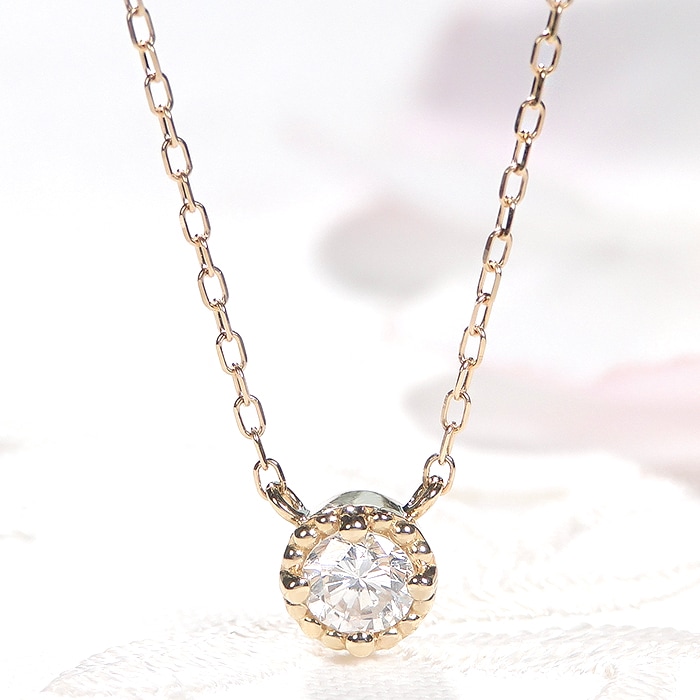 Pt900/K18YG ダイヤモンド ネックレス【0.2ct】【H-SI2-Good】