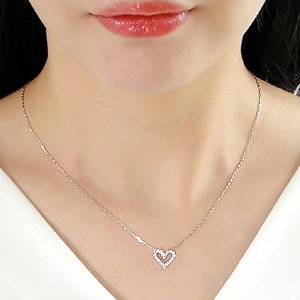 Pt900【0.3ct】ダイヤモンド ハート ネックレス ペンダント