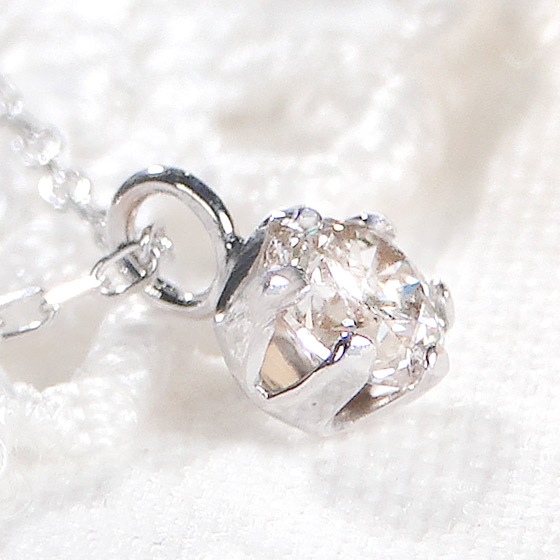 K10WG/YG【0.17ct】天然ダイヤモンド ネックレス 一粒石 大粒天然ダイヤのジュエリーギフト