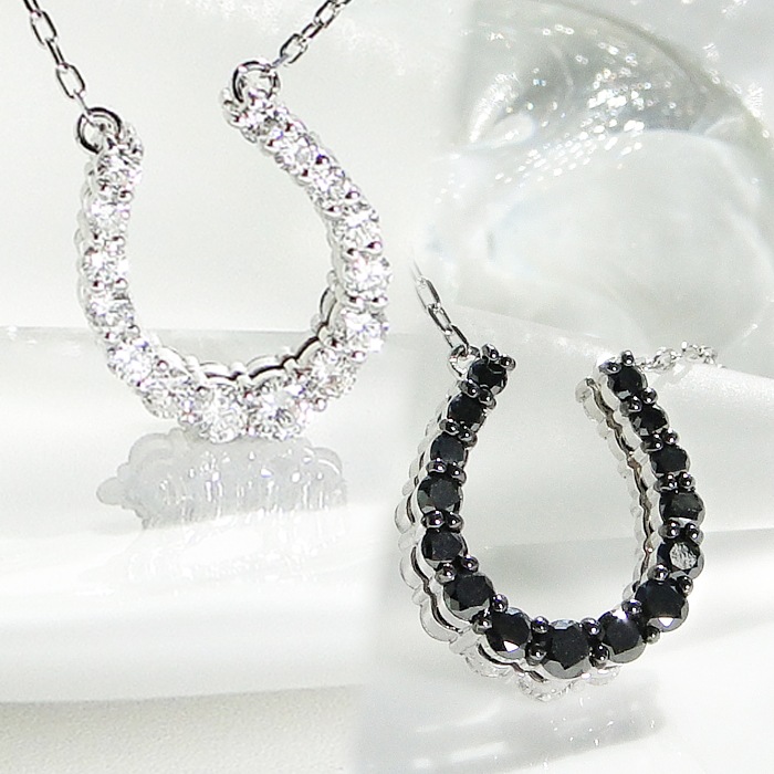 K18WG 【1.0ct】ダイヤモンド リバーシブルペンダント【馬蹄】csn00068