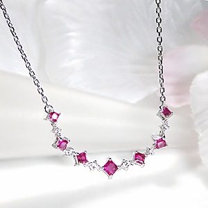 ルビー ダイヤモンド ネックレス Pt900