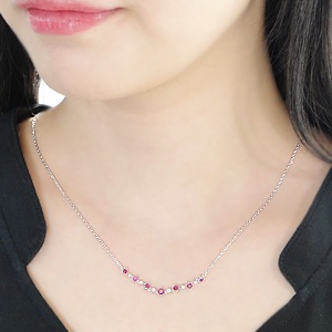 ルビー ダイヤモンド ネックレス Pt900