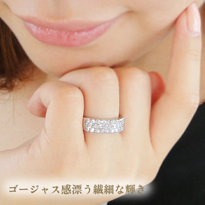 pt950 ハート&キューピット ダイヤモンド パヴェリング 鑑別カード・スコープ付【1.0ct】 csr0137