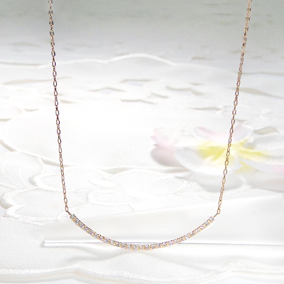 K18YG【0.27ct】ダイヤモンド リバーシブル ライン ネックレス ペンダント