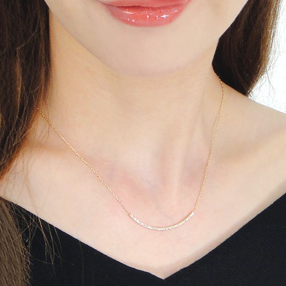 K18YG【0.27ct】ダイヤモンド リバーシブル ライン ネックレス ペンダント