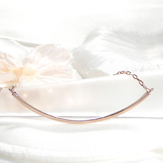 K18PG【0.13ct】ダイヤモンド リバーシブル ライン ネックレス ペンダント