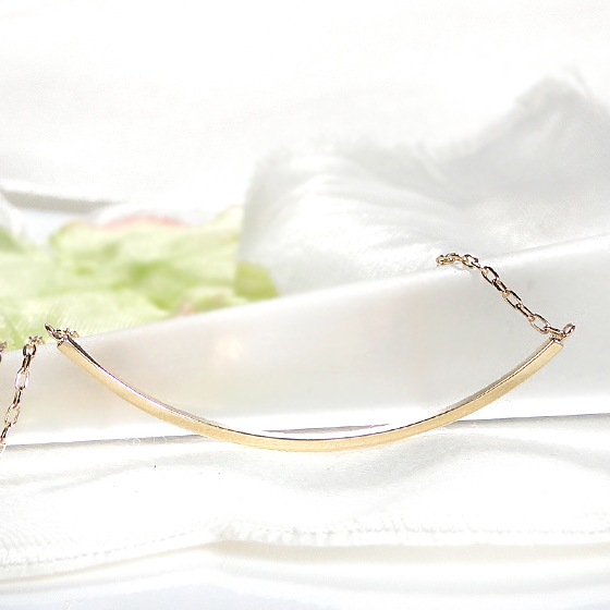 【0.13ct】ダイヤモンド リバーシブル ライン ネックレス K18YG