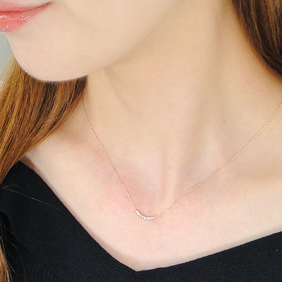 【0.12ct】グラデーション ダイヤモンドネックレスK18YG
