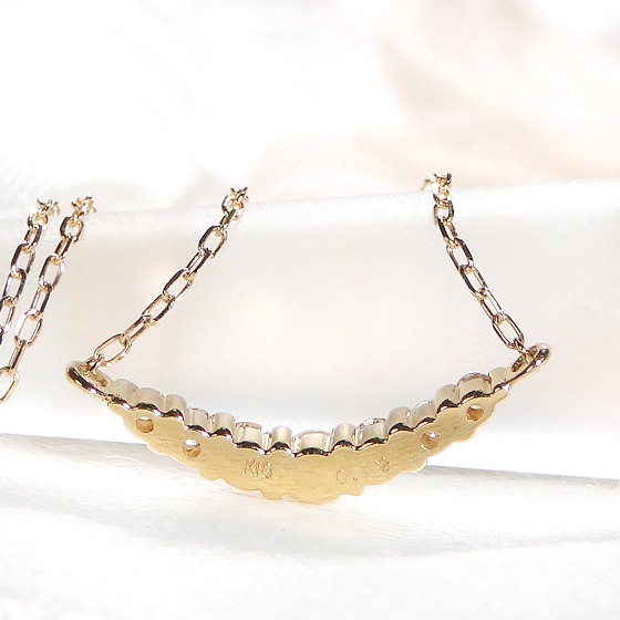 【0.12ct】グラデーション ダイヤモンドネックレスK18YG