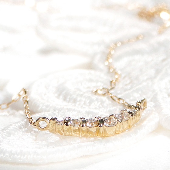 【0.12ct】グラデーション ダイヤモンドネックレスK18YG