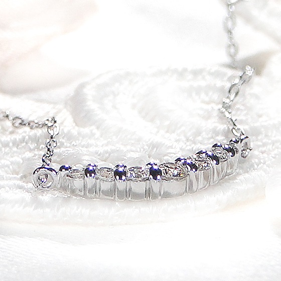 Pt900【0.12ct】グラデーション ダイヤモンド ネックレス ペンダント
