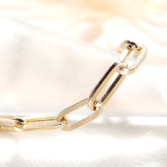 K18YG ペーパークリップチェーンリング　CSR0362