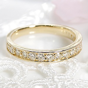 K18YG ハートアンドキューピット ダイヤ エタニティリング【0.50ct】鑑別カード・スコープ付