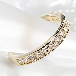 K18YG ハートアンドキューピット ダイヤ エタニティリング【0.50ct】鑑別カード・スコープ付