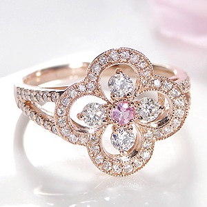 K18PG ピンクサファイア&ダイヤモンド リング　csr0135-18