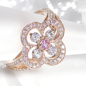 K18PG ピンクサファイア&ダイヤモンド リング　csr0135-18