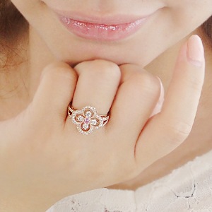 K18PG ピンクサファイア&ダイヤモンド リング　csr0135-18