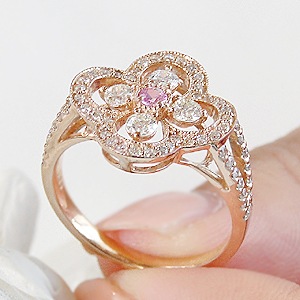 K18PG ピンクサファイア&ダイヤモンド リング　csr0135-18