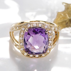 K18YG アメジストリング 