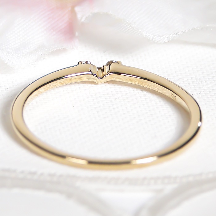 【K10/K18】 YG/PG ダイヤモンド リング