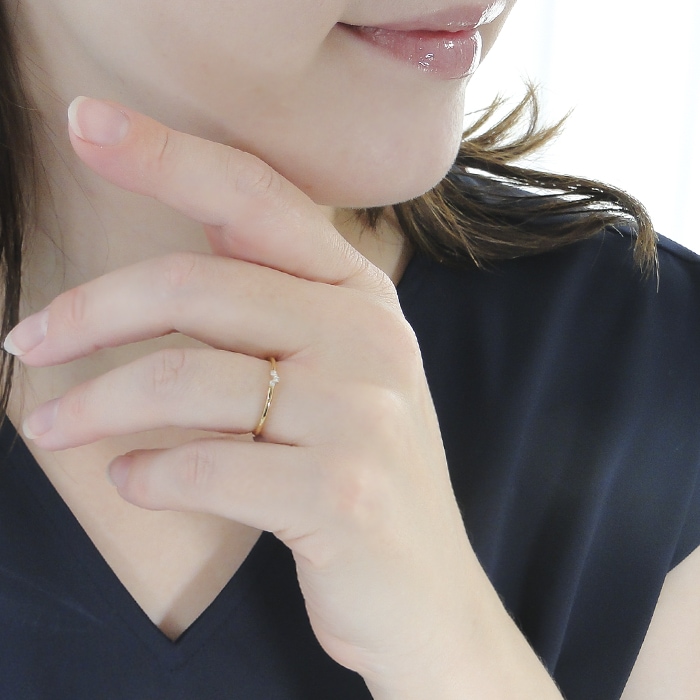 【K10/K18】 YG/PG ダイヤモンド リング