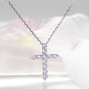 Pt900【1.00ct】ダイヤモンド クロス ネックレス　csn00109