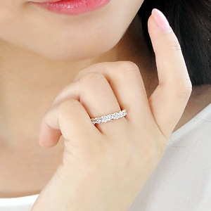 K18YG ダイヤモンドハーフエタニティリング