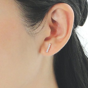 K18YG【0.2ct】ダイヤモンドバーピアス